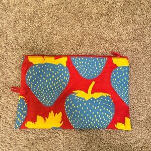 Baggu Electric Strawberry Mix Large Flat Pouch